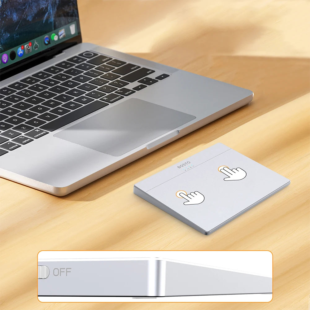 Portable Track Pad Multi-Gesture Wireless Touchpad Type-C Rechargeable Ergonomic Trackpad Mouse for Computer Notebook PC Laptop