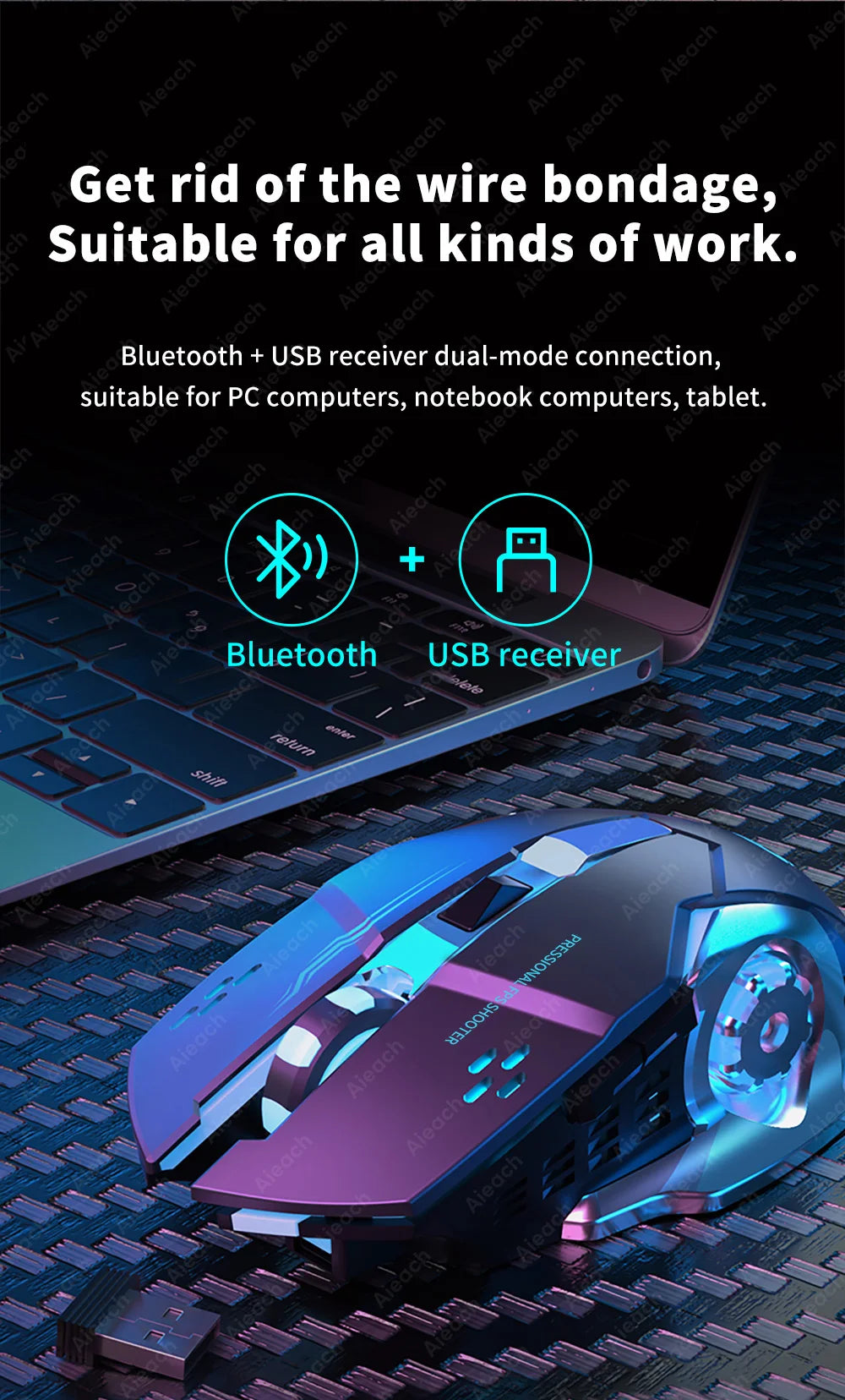 Souris Gaming "Obsidian" - Triple Mode & RGB