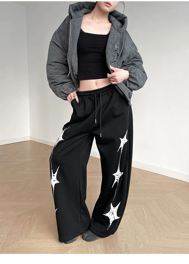 Jogging Streetwear Étoiles Lettres Femme