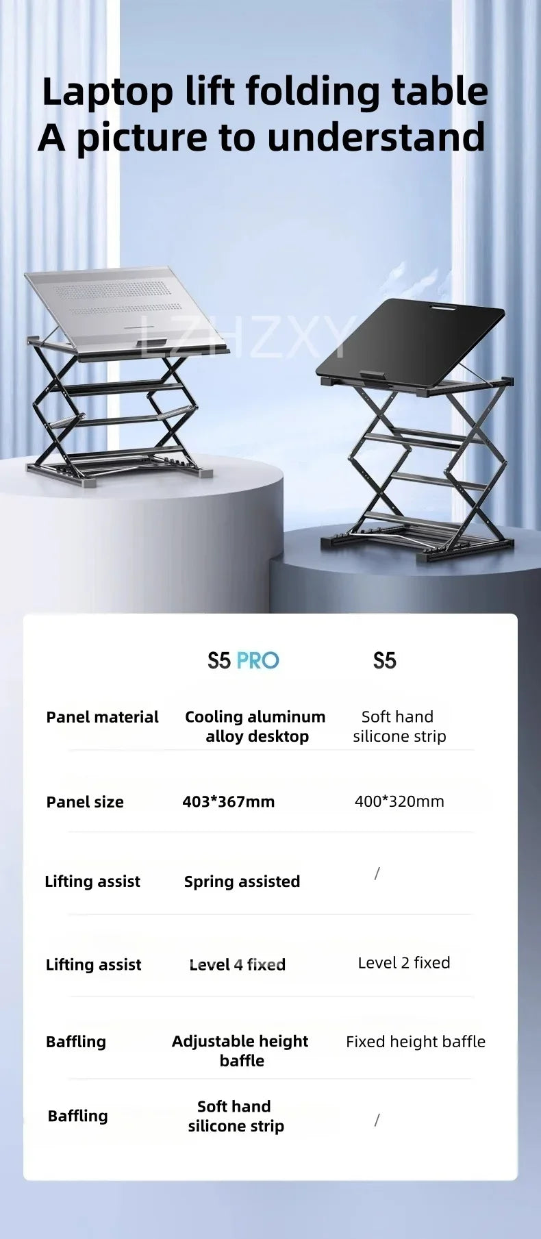 Standing laptop height-adjustable desk folding desktop height-adjustable frame and eye-level stand Laptop Parts Accessories