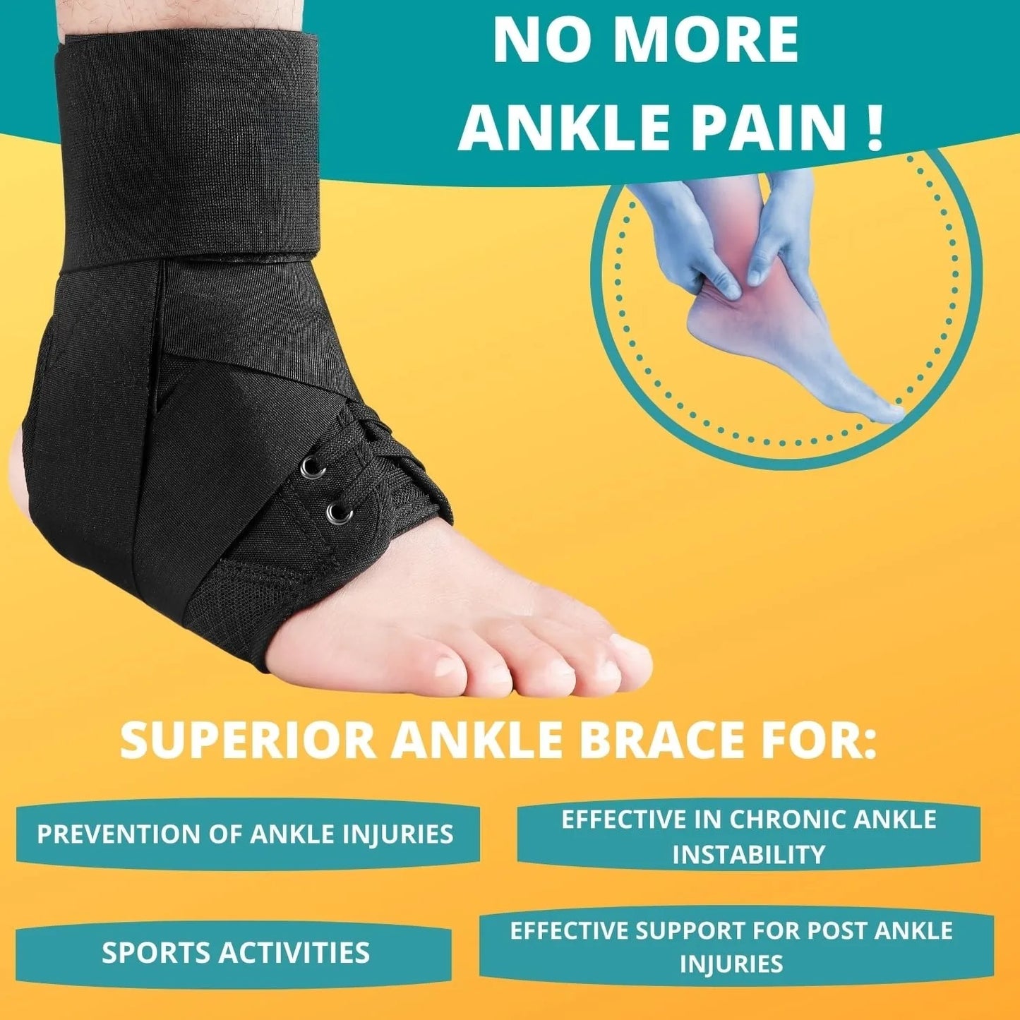 1Pcs Adjustable Lace-Up Ankle Support, Suitable for Both Men And Women - Breathable Sports with Flexible Stability ,, Non-Slip