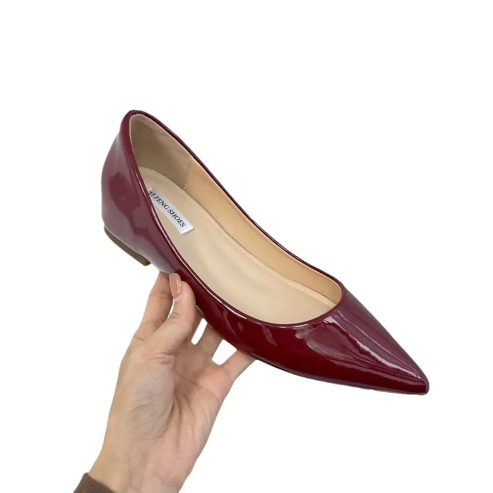 French Luxury Women Shoes Autumn New Comfort Soft Leather Low Heel Elegant Pointed Toe Single Shoes Office Pumps Туфли Женские