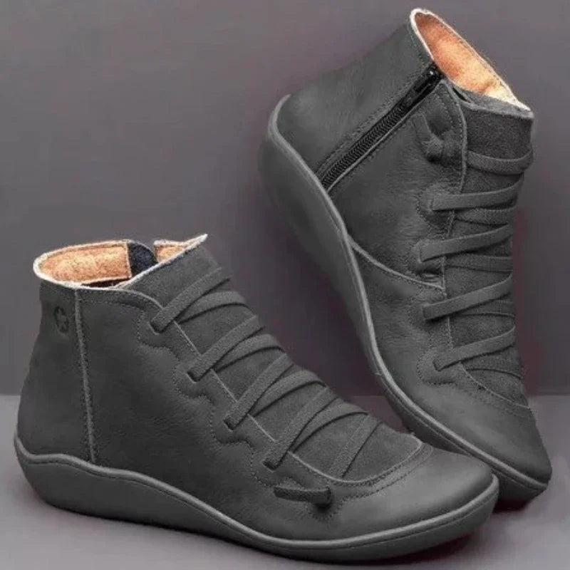2025 for Women Lace Up Boots Snow Boots Woman Short Vintage Boots Mujer Botas Non-slip Shoes Socofy Chaussures Femmes