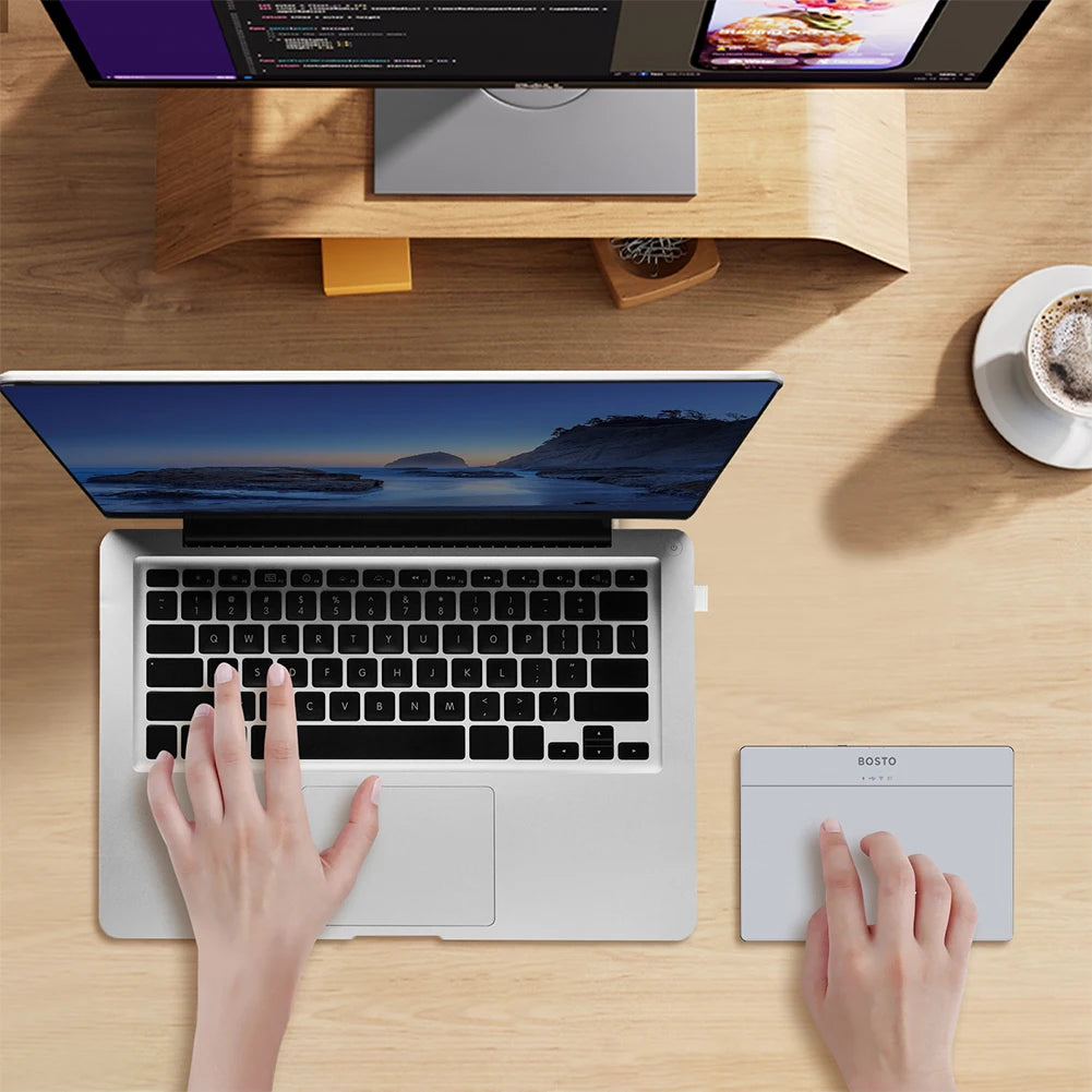 Portable Track Pad Multi-Gesture Wireless Touchpad Type-C Rechargeable Ergonomic Trackpad Mouse for Computer Notebook PC Laptop