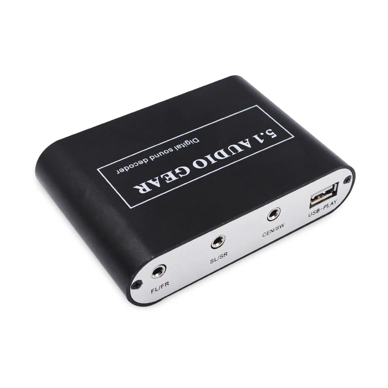 5.1 Audio Decoder Digital Sound DTS/AC3/PCM Optical to Stereo Surround Digital to Analog Converter HD 2 SPDIF 3.5 AUX Coaxial