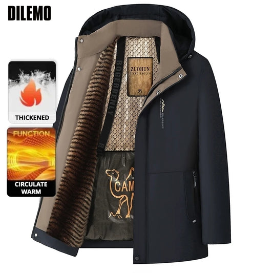 Parka Luxe Fleece Camel Homme Hiver