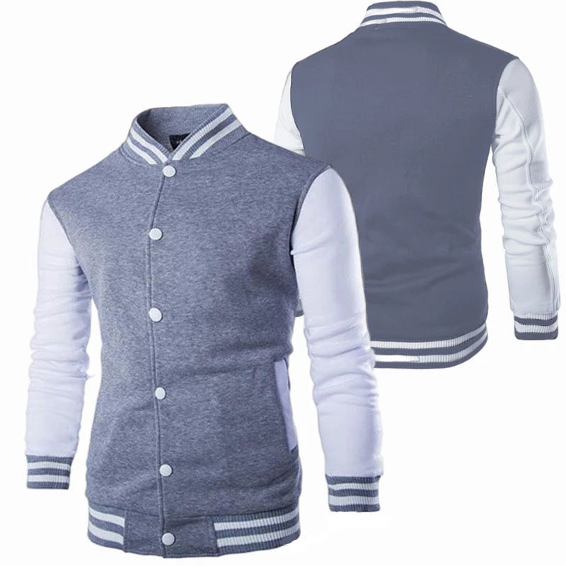 Hoodies Men/Boy Baseball Jacket Men Fashion Design Wine Red Mens Slim Fit College Varsity Jacket Men Harajuku Sweatshirt