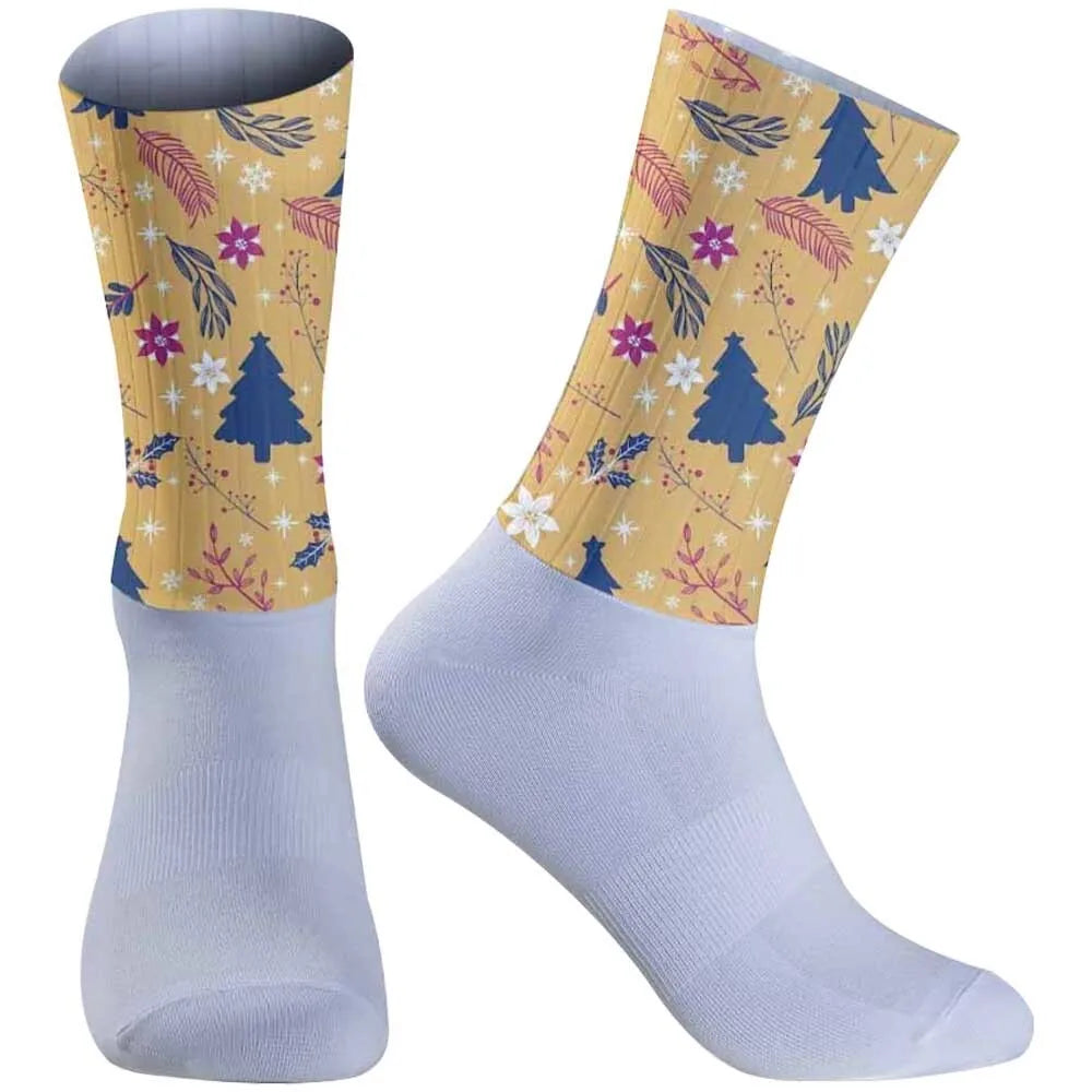 Sport christmas Socks  Outdoor Seamless Sports Cycling Socks New Anti High Slip Quality Breathable Road Bicycle Socks