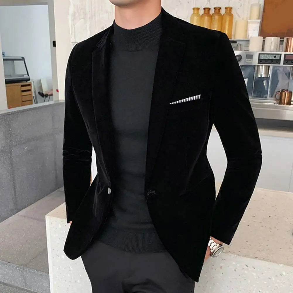 Blazer Velours Slim Homme Elegant