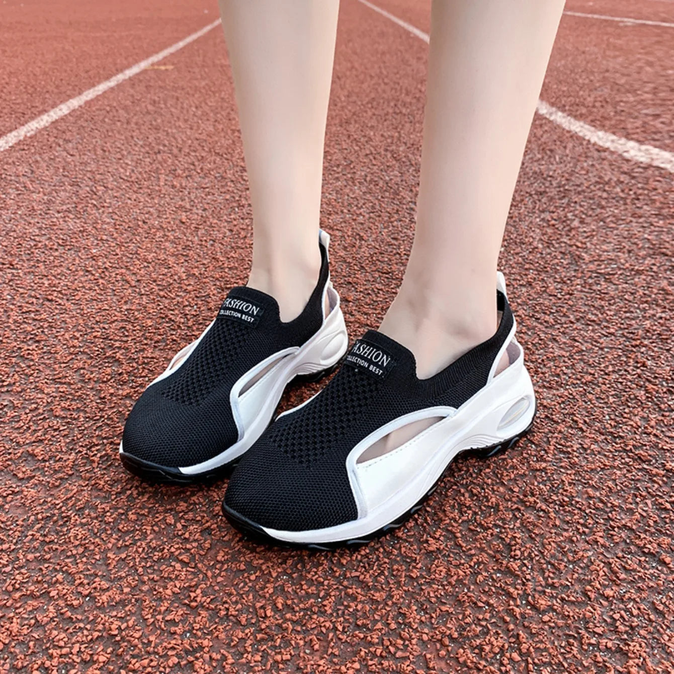 2025 Women Designer Shoes Hollow Outdoor Comfortable Baotou Sneakers Anti-Slip Breathable Out Slip-On Sneakers Zapatos De Mujer