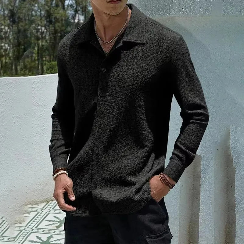 Chemise ML Homme Baggy Hip-Hop M-4XL