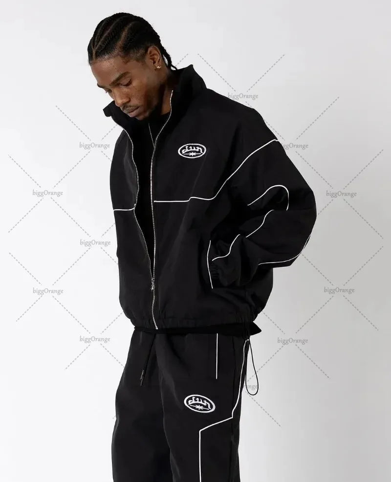 Ensemble Rayé Streetwear Capuche Homme