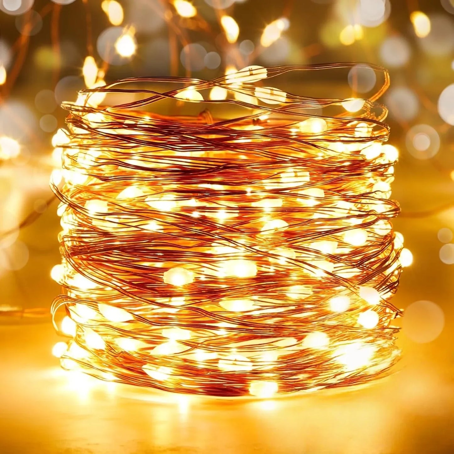 Guirlande LED Fil Cuivre Piles Déco Fête