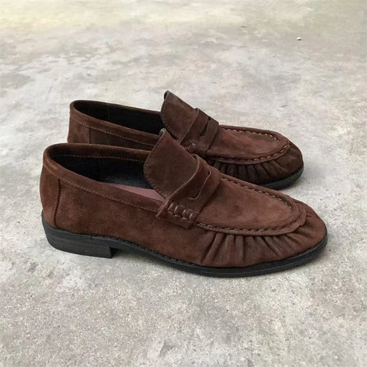 High Quality French Flats Women Shoes Retro Brown Ladies Shoes Woman Fashion Brand Designer Shoes for Women
