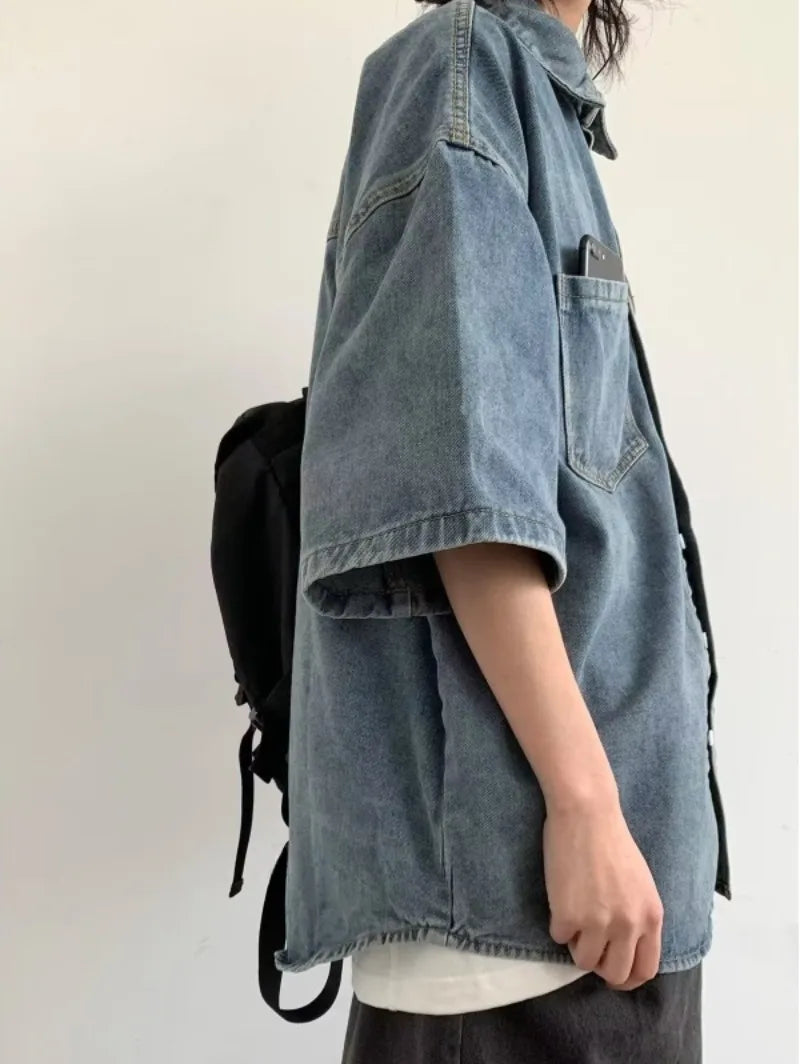 Ensemble Denim Harajuku Chemise Jean Retro