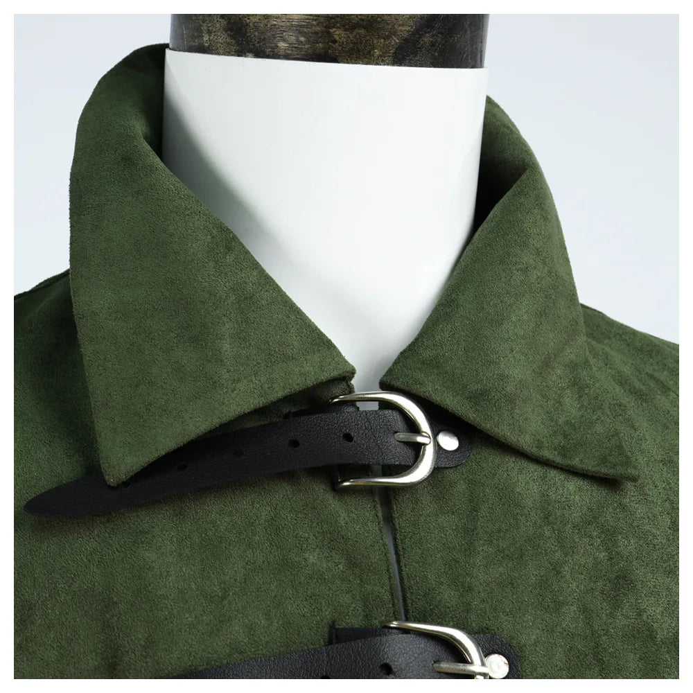 New Man's Fantasy Medieval Tunic Renaissance Vest Up Outerwear Eif Warrior Coats Outerwear Pirate Clothing Halloween Costume