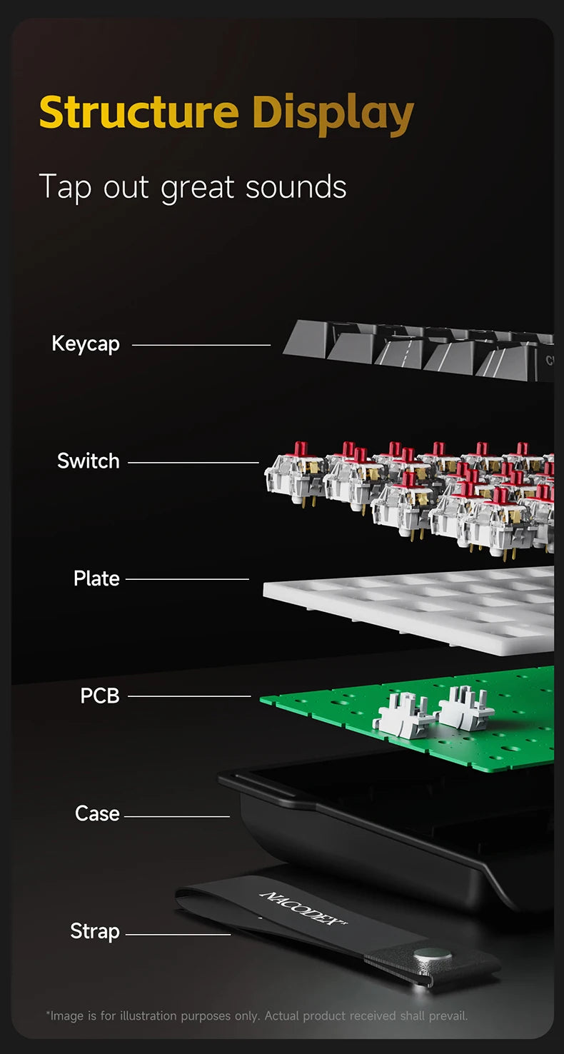 AJAZZ NK68V2 Single-Mode Wired Mechanical Keyboard Portable Gaming Keyboard RGB Hot-Swappable PC Lightweight Mechanical Keyboard