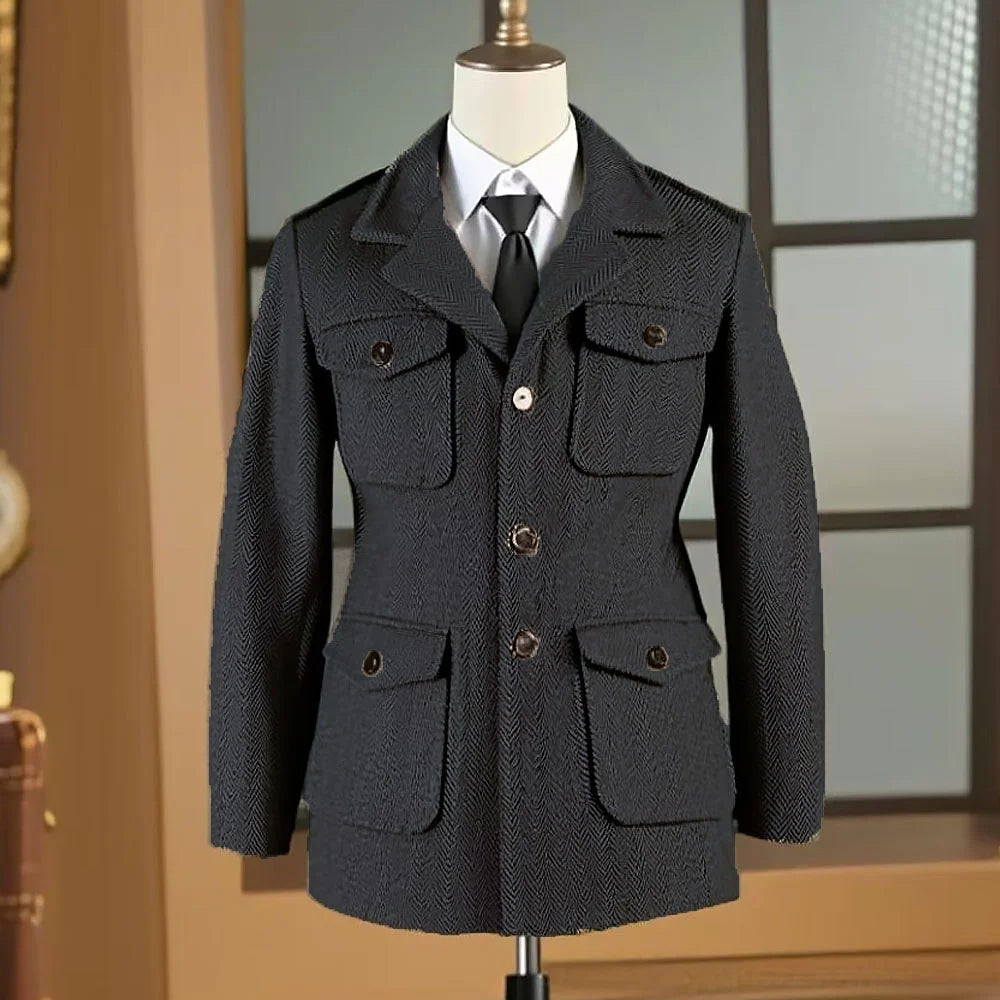 Veste Chasse British Tweed Multi-Poches