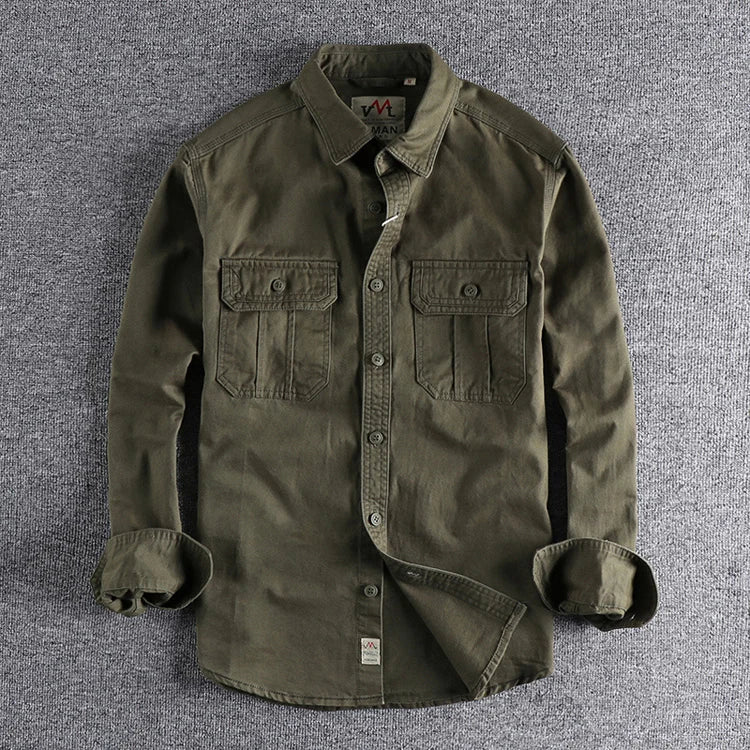 Chemise ML Cargo Coton Retro Japonais