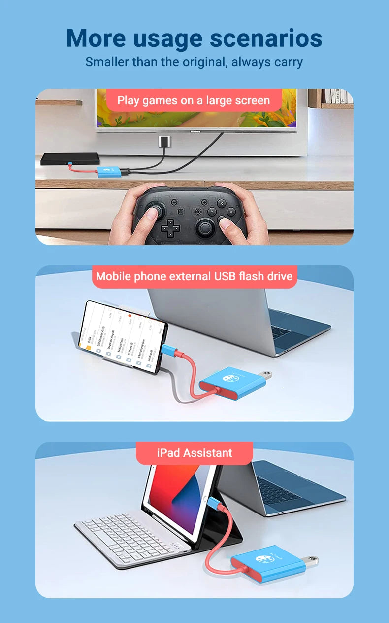Portable Game Docking Station TYPE-C Hub with HDMI and USB 3.0 Perfect for Travel and Gaming