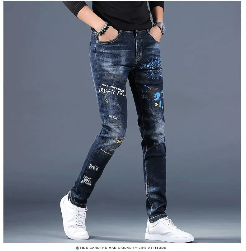 Jean Brode Patches Harajuku Slim Korean