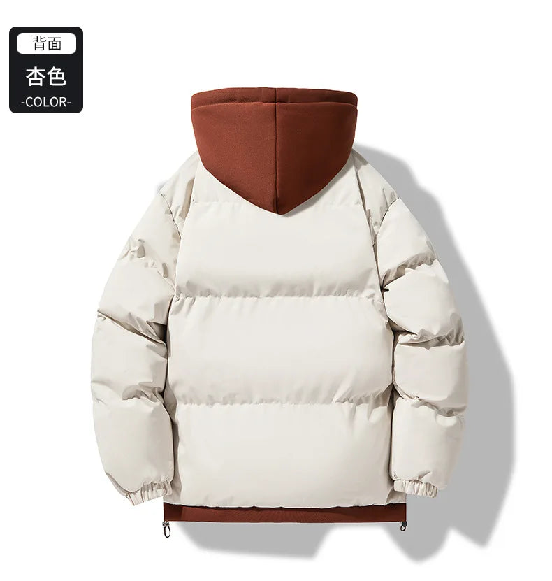 Manteau Faux 2 Pieces Homme Hiver Hood