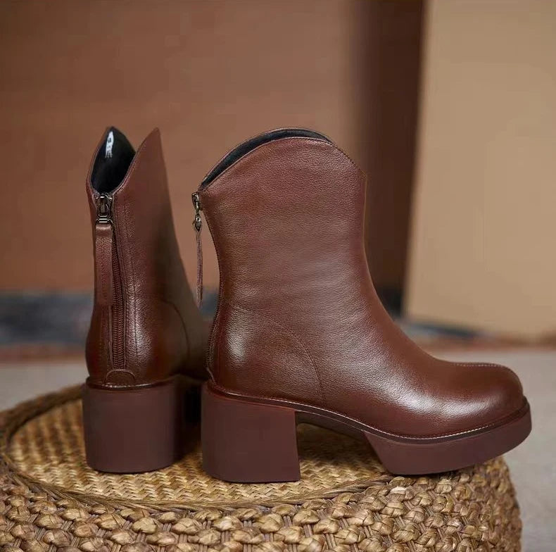 Women's Shoes Chelsea Boots Woman Winter 2025 Cute Trend Elastic Half Promotion Genuine Leather On Offer With High Quality New