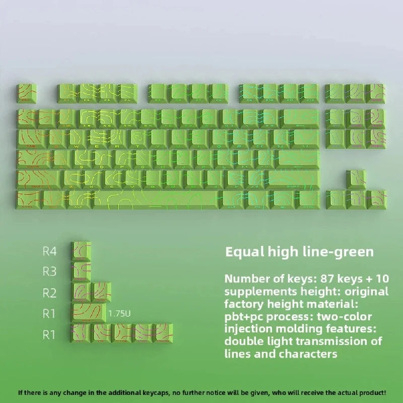 Set de Touches PBT "Neon Glow" - Gravure Latérale