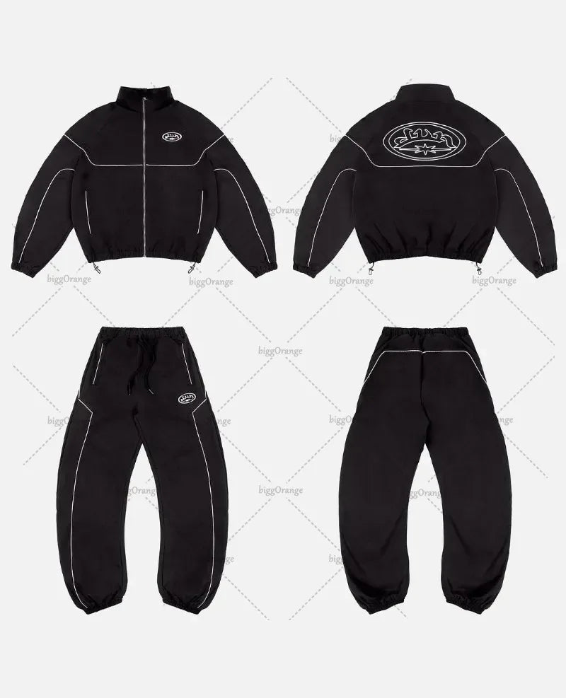 Ensemble Rayé Streetwear Capuche Homme