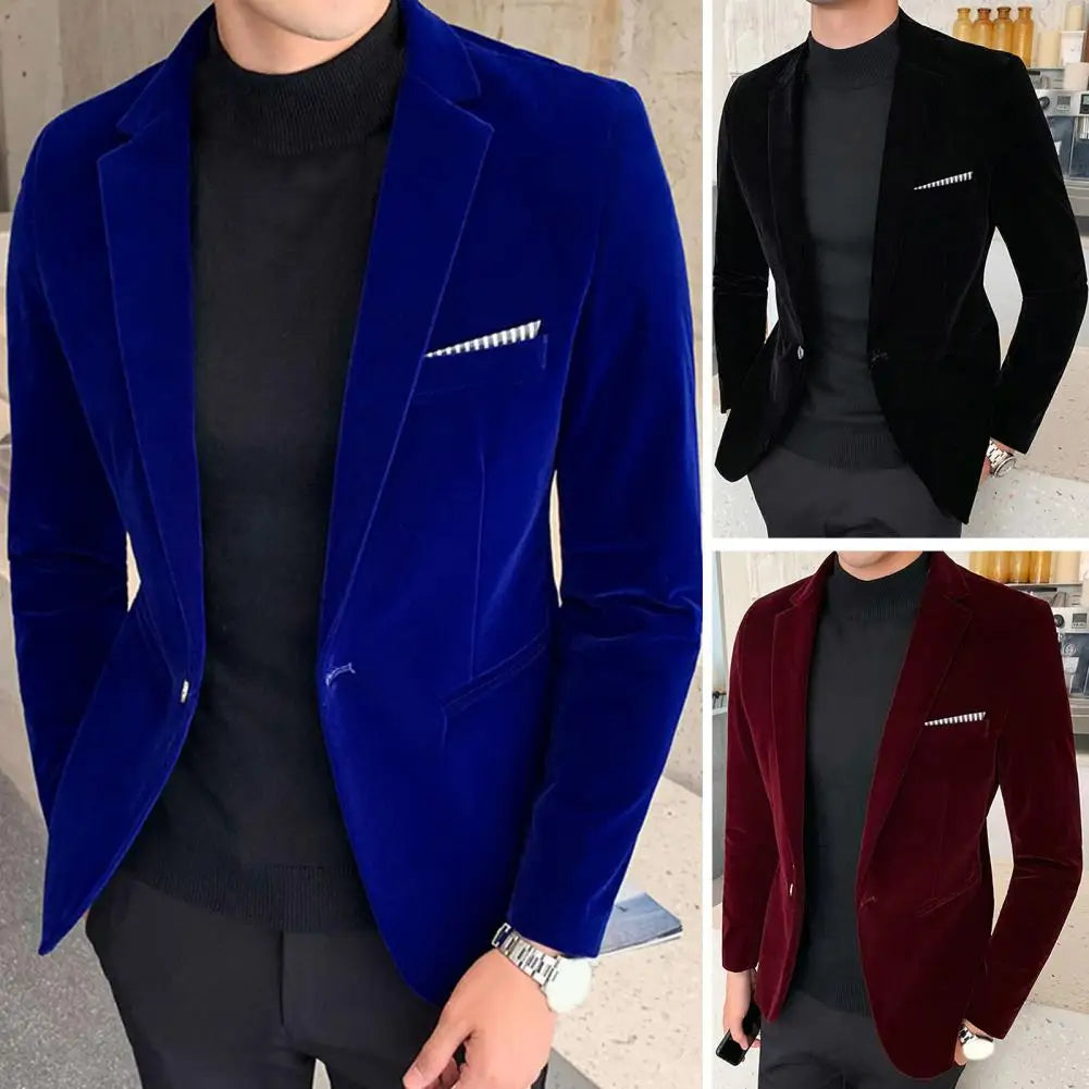 Blazer Velours Slim Homme Elegant