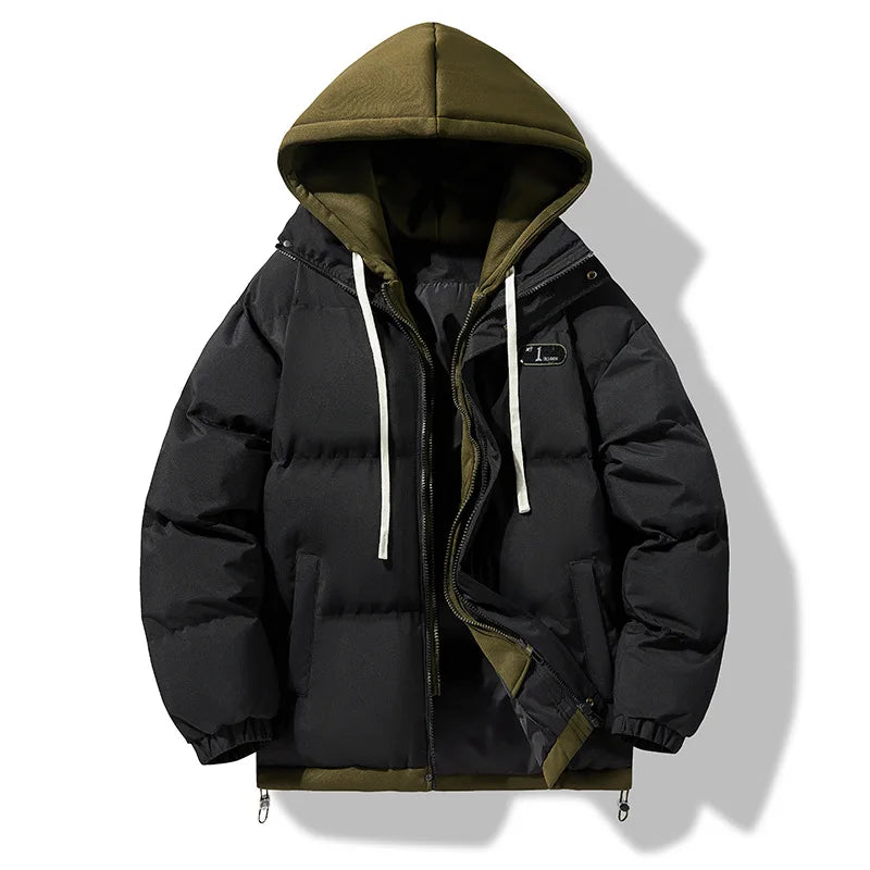Manteau Faux 2 Pieces Homme Hiver Hood
