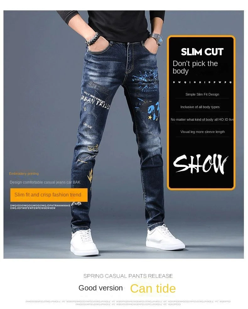Jean Brode Patches Harajuku Slim Korean