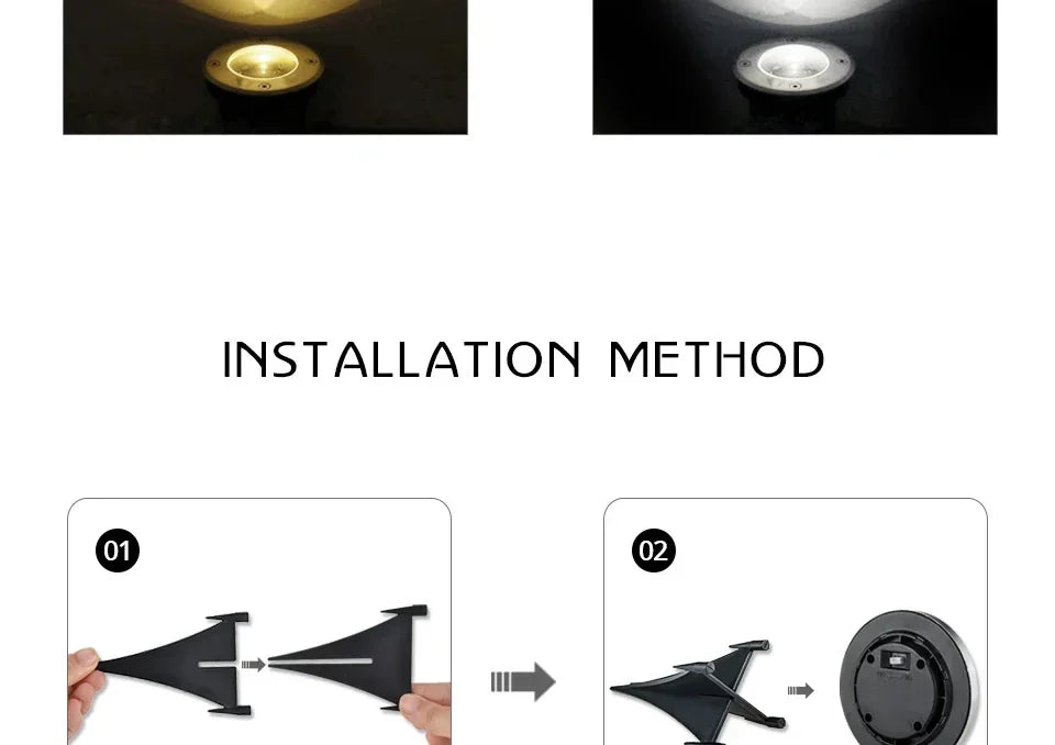 Lampe Solaire Disque LED Extérieur Jardin