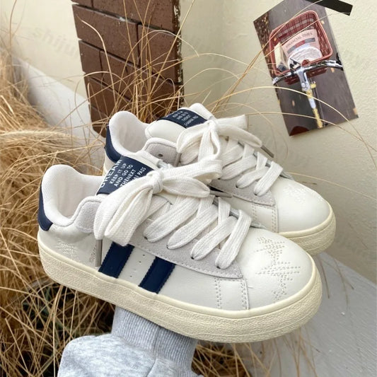 Women's Shoes 2025 Spring New Platforms Sneakers Breathable White Shoes Comfortable Casual Flats Non Slip Vulcanized Shoes