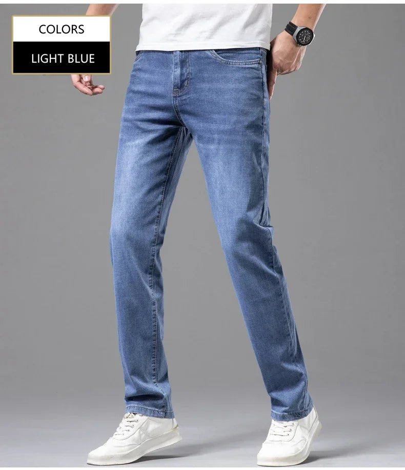 Jean Homme Leger Coton Stretch Gris Clair