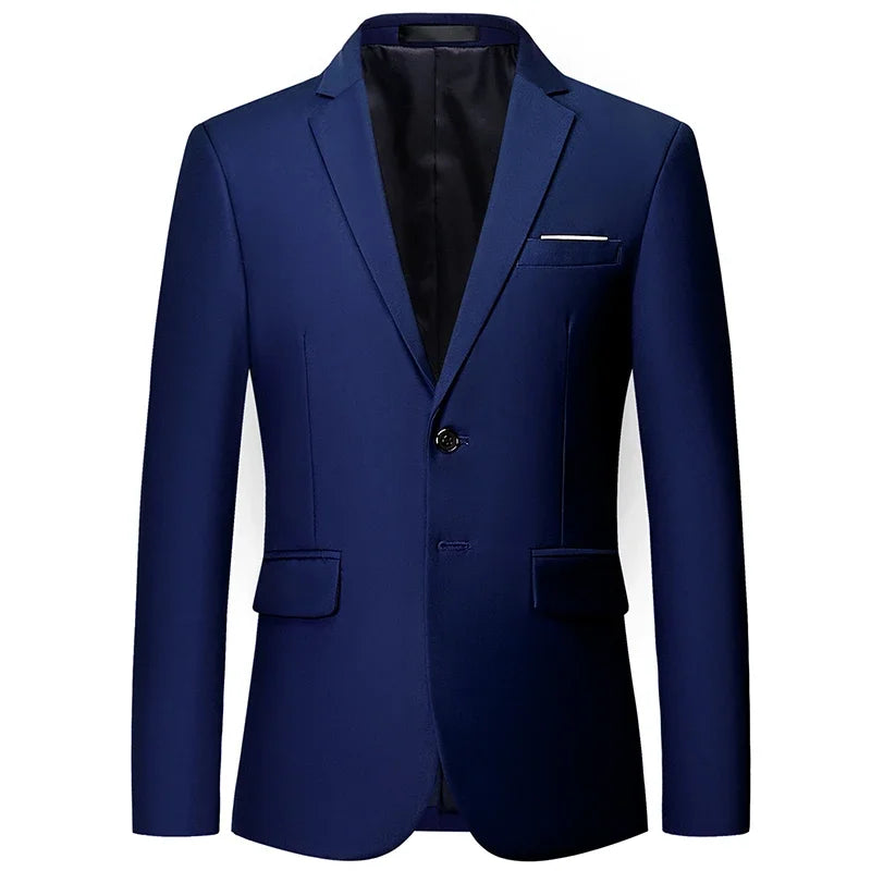 Blazer Homme Uni Mariage Casual Luxe