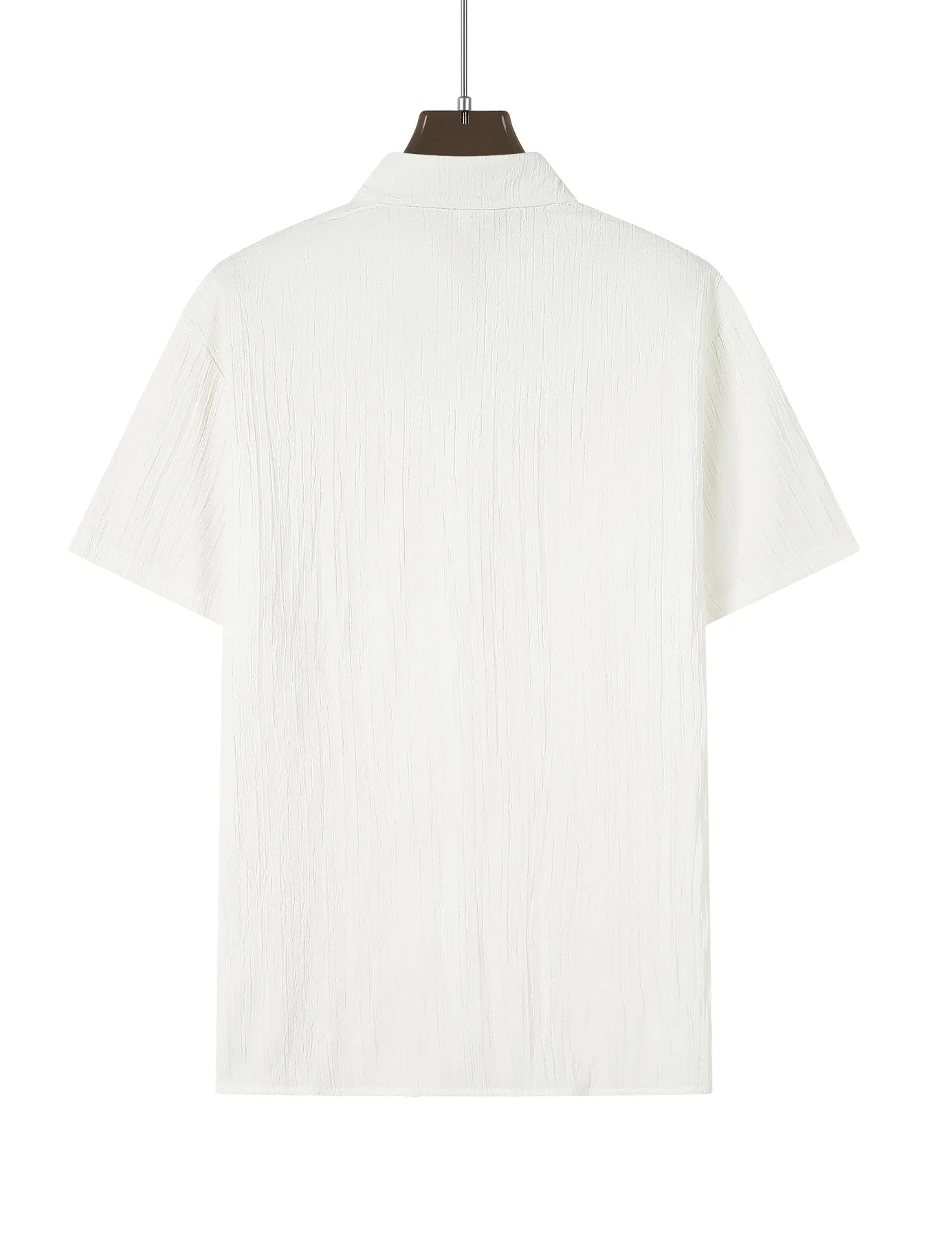 Chemise MC Coton Uni Col Rabattu Beach