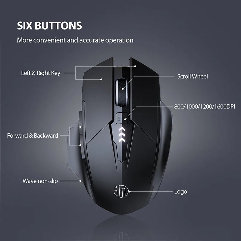 INPHIC F1S/F1/A1 2.4G Wireless Mouse 500mAh Ergonomic Rechargeable Silent Mouse Office Home Laptop Desktop Computer Universal