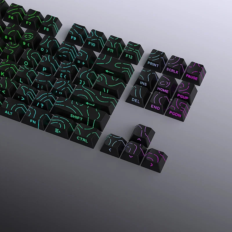 Contour 4.0 Side Engraved Keycap PBT Translucent 97 Key Gaming Mechanical Keyboard Key Cap White For Magnetic Switch F75 GMK87