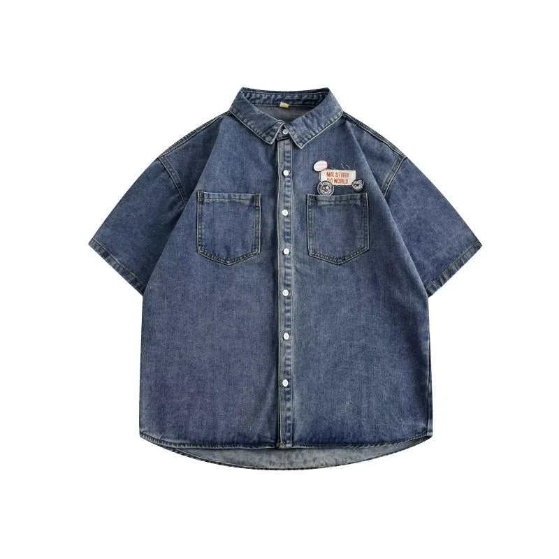 Ensemble Denim Harajuku Chemise Jean Retro