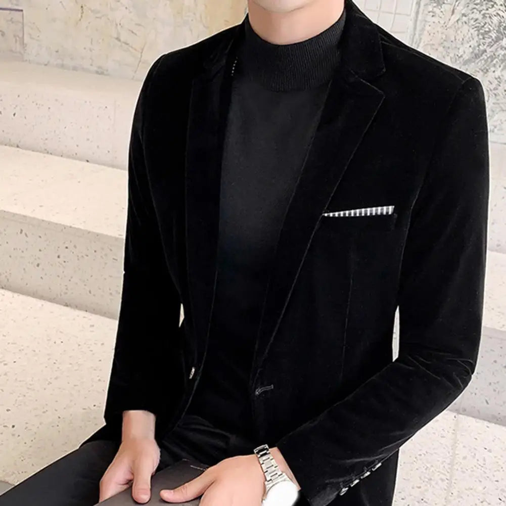 Blazer Velours Slim Homme Elegant