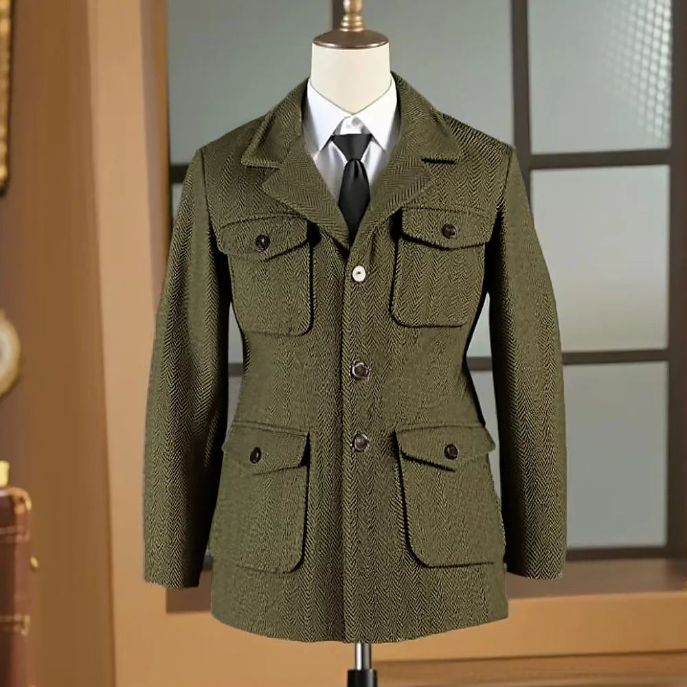 Veste Chasse British Tweed Multi-Poches