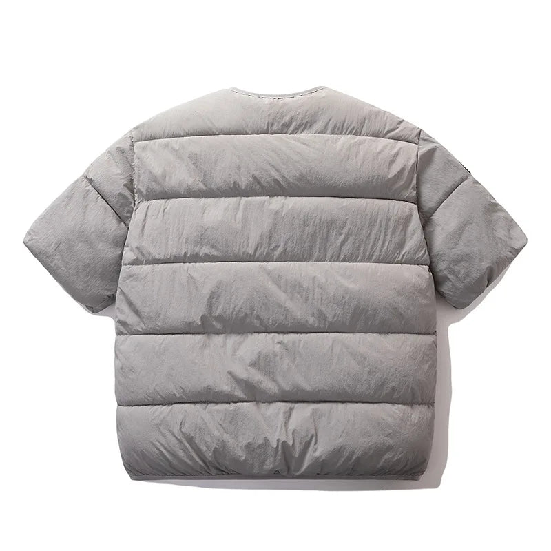 Korean Fashion Vests Warm Men and Women Half-sleeved Vest Jackets Winter Fashion Couple Cotton-Padded Vest Coats Warm Waistcoats