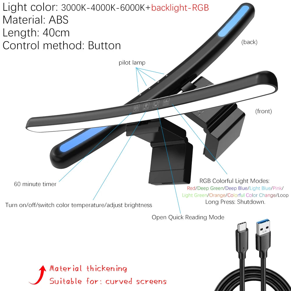 Barre Lumineuse Moniteur PC RGB Protection Yeux