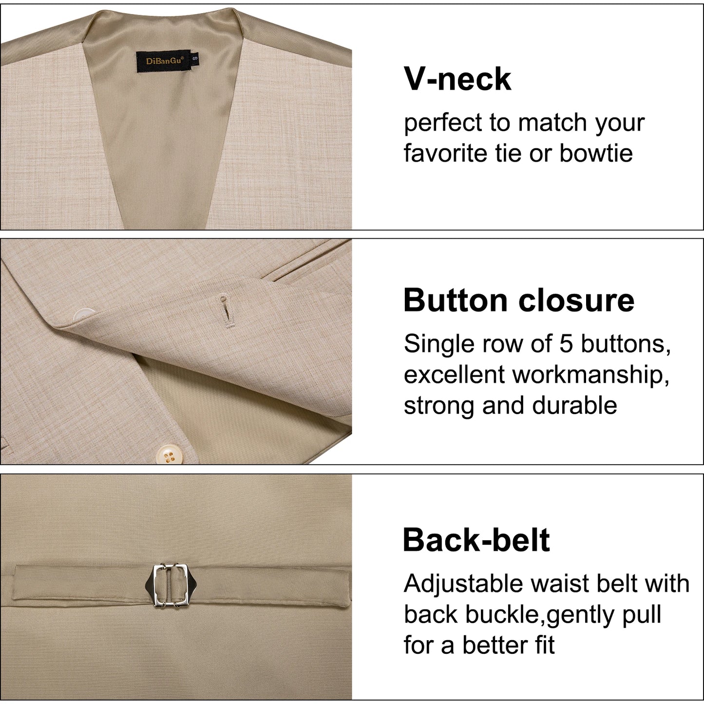 Gilet Luxe DiBanGu Noeud Pochette Mariage