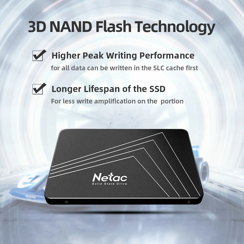 Netac 2.5'' SATA SSD 128gb 256gb 512gb 1tb 2tb 4tb Hard Drive Internal SATA3 Solid State Drive for PC