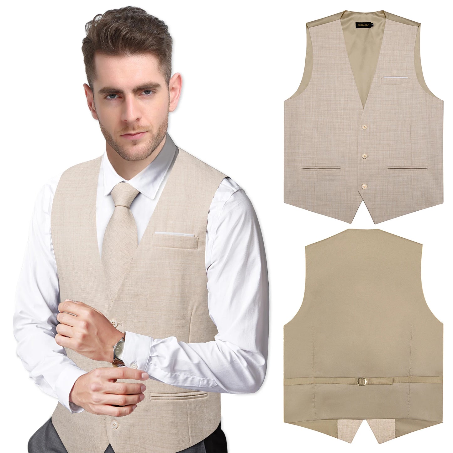 Gilet Luxe DiBanGu Noeud Pochette Mariage