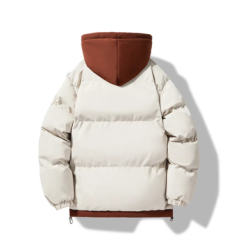 Manteau Faux 2 Pieces Homme Hiver Hood