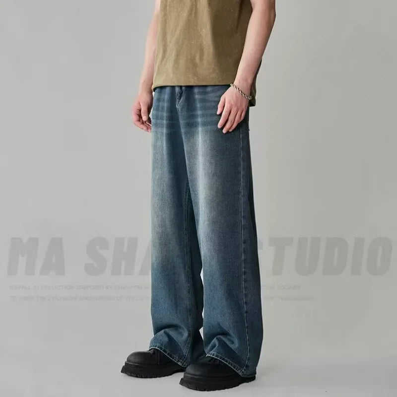 Jean Homme Wide Leg Old Blue Washed