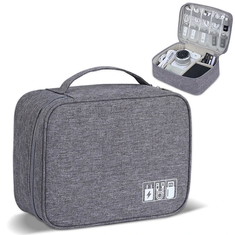 1/Ppcs Electronic Product Storage Bag Waterproof Electronic Storage Bag Portable USB Data Cable Charger Plug Storage Bag